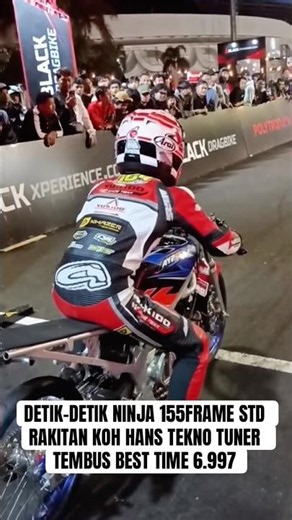 MOMENTS WHEN KOH HANS TEKNO TUNER'S NINJA 155 STD FRAME BUILD HITS A BEST TIME OF 6.997 #teknotun...