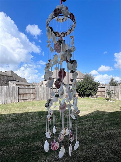 Seashell Wind Chime 28" Long Handmade Coastal Beach House Porch Patio Garden Decor Natural Ocean Sound Nautical Marine Style Home Decoration - Etsy