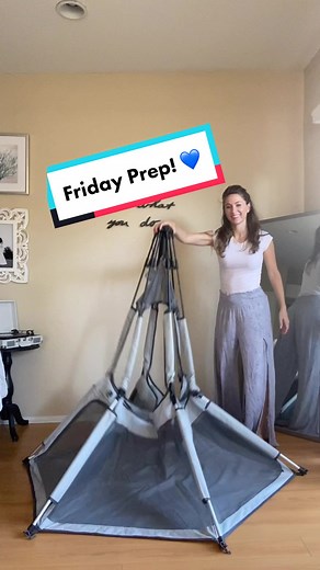 Prepping for the weekend with our gray PopNGo Playpen! WOOHOO! 💙🎉🥰 #popngoplaypen #popngo #playpen #shopsmall #friday #friyay #fbf #smallbiz #shopsmallbusiness #bestplaypen #madeforkids #momhack #weekendmusthaves #musthave #wishlist #smilebig #happymom