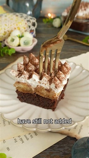 Best Eggless Brownies Recipe 🌿 Tiramisu Chocolate Eggless Brownie 🌿 Recipe in pinned comment 👇🏻