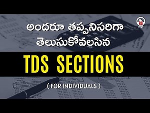 TDS Sections and Rates in Telugu | TDS sections for All Individuals | Rapics Telugu