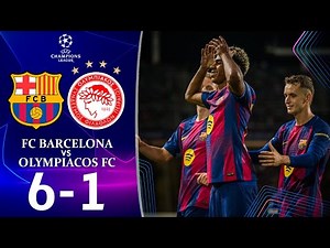 Barcelona - Olympiacos 6-1 Highlights and Goals | UEFA Champions League 2025