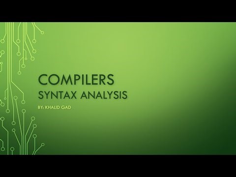 #5 Syntax Analysis || Compilers for Computer Science