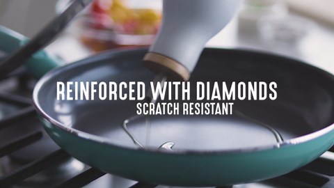 GreenLife Soft Grip Diamond Healthy Ceramic Nonstick 13 Piece Cookware Pots and Pans Set, PFAS-Free, Dishwasher Safe, Turquoise, Diamond Cookware