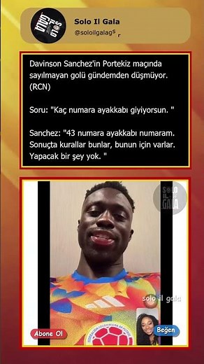 Sanchez'in 43 numara ayakkabısı ve... #soloilgala #shorts #futbol #galatasaray