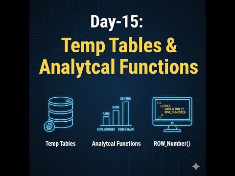 Day-15: Temporary Tables & Analytical Functions in SQL Server | Window Functions Explained