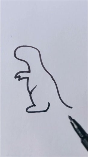 🦖 Learn to Draw a Dinosaur Easily! 🔥🎨 #shorts #youtubeshorts #trending #viral #art