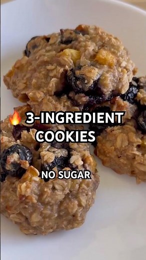 3-Ingredient Oatmeal Cookies (No Sugar!) You NEED To Try!🤤