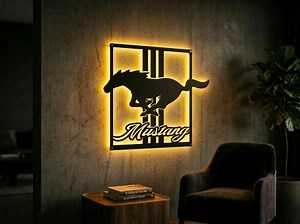 Mustang Logo Running Pony Wall Art | Classic Muscle Car SVG (digital Download) - Etsy