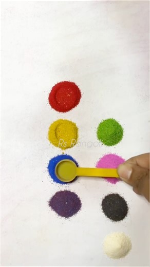 simple rangoli, Satisfying rangoli, Easy rangsatisfying,ASMR,rangoll #asmr#shorts#rangoli❤️💛💙💜💚