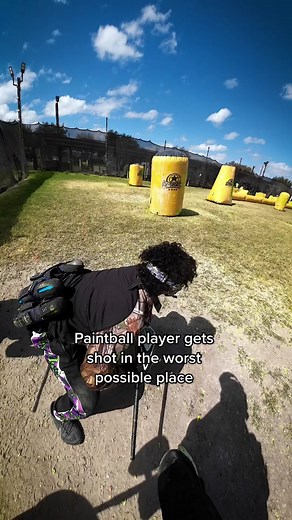 Paintball Player Gets Shot in the Worst Place