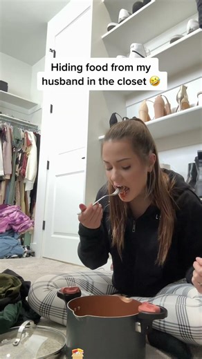 My wife’s secret?thank goodness it’s just snacks #pranks #couple #snacks #eating