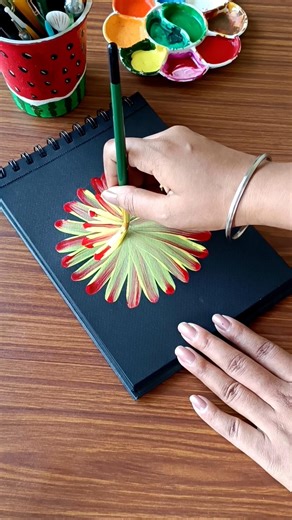 Watch This Flower Bloom on Black Paper 🌼 #shorts #art #acrylic #painting #viral #trending #floral