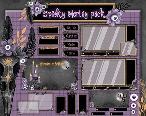 Purple Goth Twitch Overlay Pack, Gothic Stream Package. Halloween Twitch Overlay. - Etsy