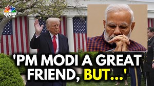 9.6K views · 63 reactions | 'PM Modi is a great friend of mine, but I said to him that you've not been treating us right,' said US President Donald Trump as he announced a 'discounted reciprocal tariffs' of 26% on India. #Watch #PMModi #DonaldTrump #Trump #US #USA #USPresident #POTUS #Tariffs #ReciprocalTariffs #Modi #NarendraModi #CNBCTV18Digital | CNBC-TV18 | Facebook