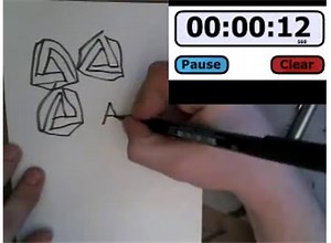Most Penrose Triangles Drawn In 30 Seconds