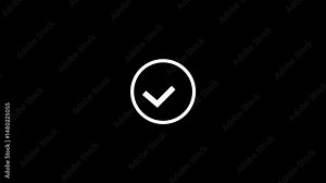 Animated of Check mark symbol. Success, accepted. Tick mark icon animation. Check mark icon, right mark icon, approved sign, Check mark symbol. approved tick mark icon, Check mark icon animation.