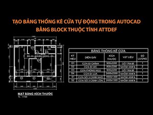 Tạo Bảng Thống Kê Cửa Tự Động Trong Autocad bằng DATA EXTRACTION