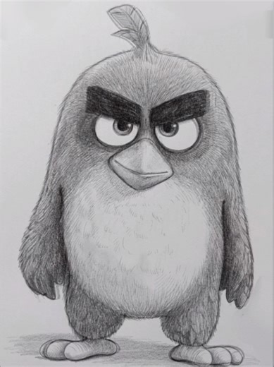 how to draw a red bird easy