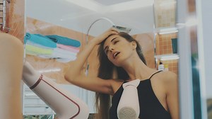 Dancing with a hairdryer - Free Stock Video