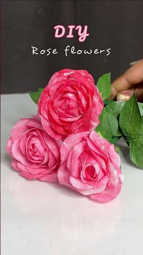 DIY Rose flowers using wipes ✨🌸Tissue paper crafts #shorts #handmade #viralshort