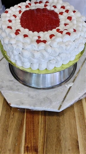 raspberry cake assembly #baking #fruit #cake