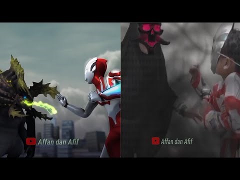 Kompilasi Ultraman Ribut Melawan Raksasa Halilintar || Tiru Aksi Upin Ipin