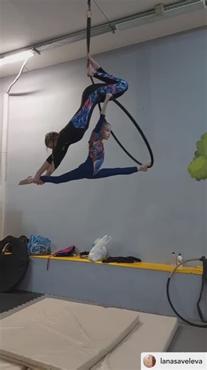 Aerial Hoop Tricks on Instagram: "Incredible partner tricks posted by @lanasaveleva! 💕 #aerialhooptricks"