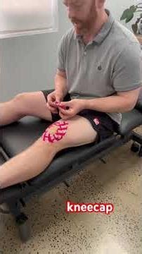 Self application of patella lift taping for reduction of impingement to patella fat pad.