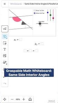 Same side interior angles and parallel lines (Graspable #math Whiteboard) #mathematics #geometry