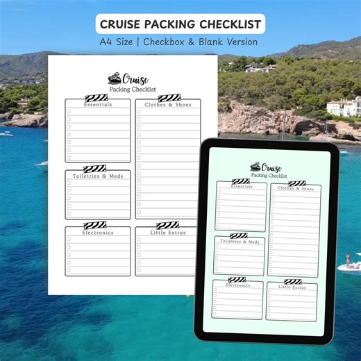 Cruise Packing Checklist | Essential Packing Printable | Digital - Etsy