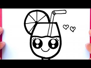 HOW TO DRAW A CUTE DRINK, COCKTAIL, DRAW CUTE THINGS