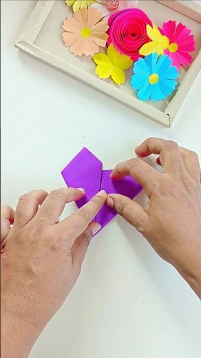 Is this the easiest 5-petal flower ever? 💜Easy Diy Paper flower