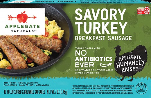Products - Breakfast Sausage - Natural Peppered Turkey Breakfast Sausage - Applegate