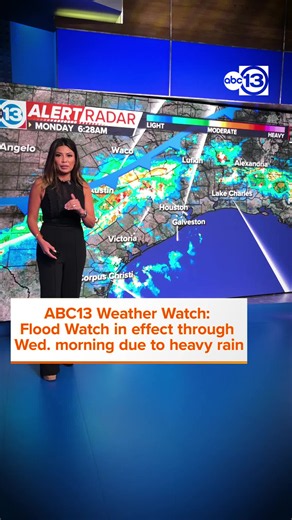 A Flood Watch is now in effect through Wednesday morning as a surge of tropical air brings multiple rounds of downpours and potential flooding. #abc13weather #floodwatch #houstonweather #txwx #weatheralert #flooding #heavyrain #abc13weatherwatch #gulfcoastweather #staysafe #houwx #severeweather #flashflooding