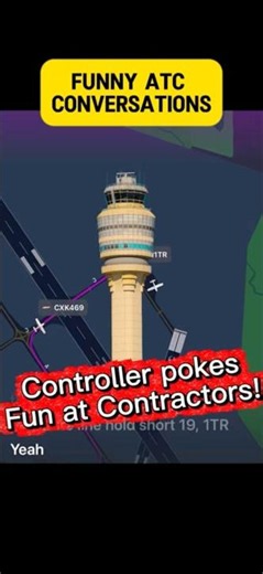 ATC Conversations - Conroe controller pokes fun at contractors #airplane #aviation