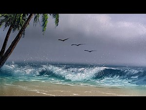 Literally EVERY SINGLE STEP Tutorial - Palm Tree Seascape by #PaintWithJosh