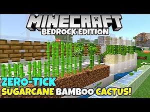 Minecraft Bedrock: (Broken) Zero-Tick Sugarcane, Bamboo And Cactus Farm Tutorial! Instant Crops!