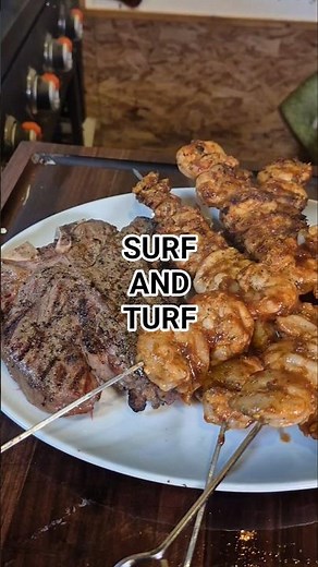 GRILLED T-BONE AND LAURA'S Old Bay ShrimpGrilledShrimp, #BBQShrimp, #BBQLovers, #ShrimpRecipe,