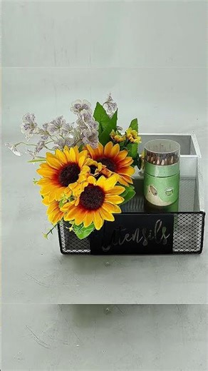 Utensil Holder for Kitchen Counter, Wooden Utensil Organizer, Forks and Spoons#kitchenorganizer