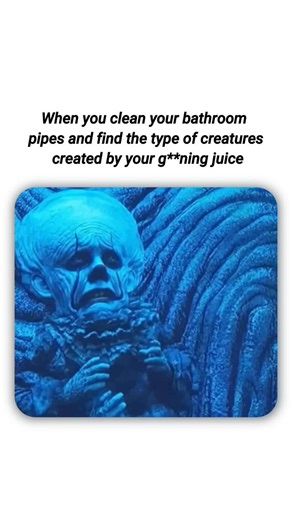 Darkmemes on Instagram: "This video features a slideshow of bizarre, grotesque little creatures—ranging from a sad-looking alien with a massive head to wrinkled, goblin-like entities crawling on the ground. The headline, “When you clean your bathroom pipes and find these creatures created by your gooning juice,” uses viral “brainrot” slang to create a gross-out punchline. The humor lies in the absurd, sci-fi horror implication that your biological “waste” didn’t just wash away, but actually muta