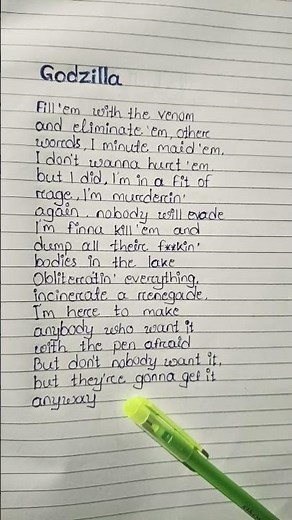 Godzilla lyrics - Eminem (verse 1)#shorts #godzilla