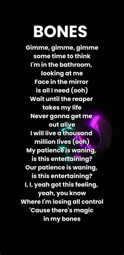 Imagine Dragons - Bones (lyrics) #song#trend#music#lyrics