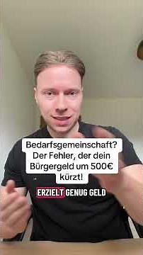Bedarfsgemeinschaft? Der Fehler, der dein Bürgergeld um 500€ kürzt!! #bürgergeld #jobcenter