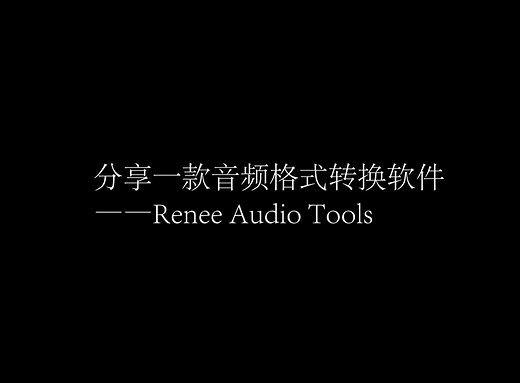 传递知识——Renee Audio Tools使用分享