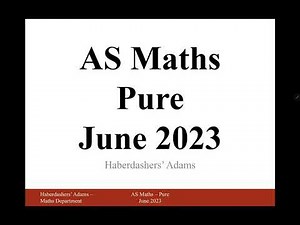 AS Maths - 2023 - Pure - Q4