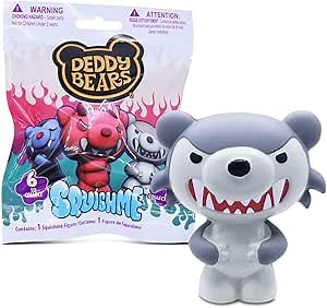Just Toys Deddy Bears SquishMe – Officially Licensed 6‑Character Scented Strawberry Squishy Collectible, Includes 1 Random Bear (Glow‑in‑the‑Dark Chase!)