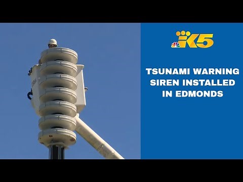 Tsunami warning siren installed in Edmonds, one of many across western Washington