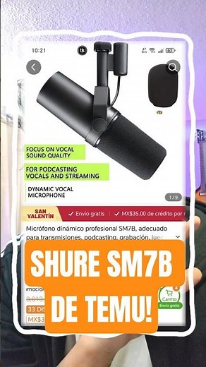 SHURE SM7b de TEMU!! #microphone #sm7b