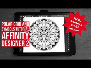 How to do a Polar Grid and Symbols (symmetry) to draw a MANDALA on Affinity Designer 2 for Ipad